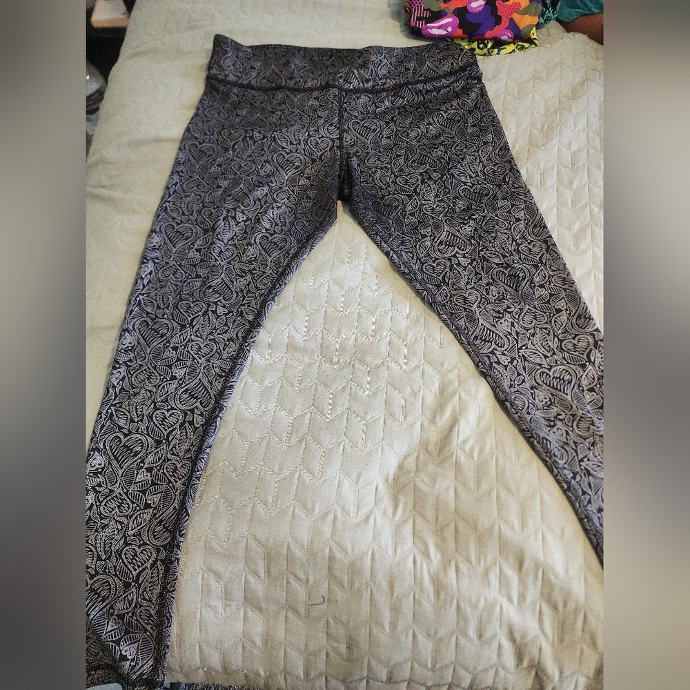 Zumba silver heart leggings xl